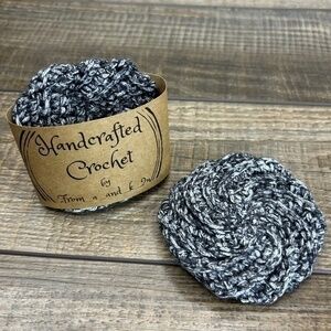 Handcrafted Crochet Spiral Tawashi Scrubbies Set Cotton Blend Yarn Handmade